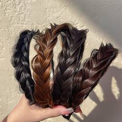 Zopf Perücke Haarband Hairwear for Frauen Mädchen Fishbone Braided Twist Haarteil Stirnband Haarnadel Haarschmuck 1St (Color : A) von KOFORD
