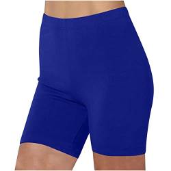 KOG Amazon Basics Damen Shorts Kurze Leggings High Waist Baumwolle Sommer Hosen Radlerhose Kurze Sporthose Blickdicht Sportshorts Trainingshose Gym Shorts Yoga Shorts Unterhosen Prime Dunkelblau L von KOG