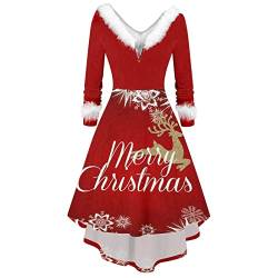 KOG Damen Weihnachtskleid Elegant Langarm Vintage Weihnachtskleider für Damen Maxikleider Damen Partykleid Kleider Frauen Midi Kleider Christmas Dresses Meine Bestellungen Anzeigen Gelb L von KOG