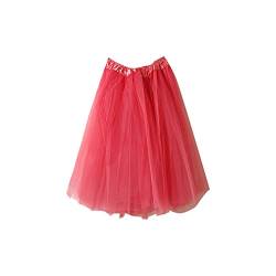 KOG Tüllrock Damen Petticoat Unterrock Rock Karneval Kostüm 50er Vintage Ballett Ballkleid Retro Tütü Rock Röcke Kleid Petticoat Gutschein Amazon Warehouse Deals Angebote Tüllrock Wassermelonenrot von KOG