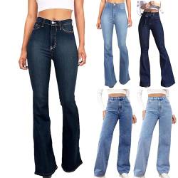 KOG Warehouse Deal Damen Jeans Hosen Jeanshose Mode Sommerhose Leicht Baumwolle Elegante Cargohosen Frau Wanderhose Elegant Sport Hose Skinny Große Größen Boho Hose Dunkelblau S von KOG