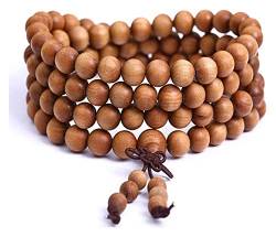 Holzperlenarmband, chinesisches Armband, 108 Gebetsperlen, natürliches Sandelholz, tibetisch-buddhistische Perlenkette, Paarschmuck (Größe: 10 mm) (Farbe: einfarbig, Größe: 10 mm) (Farbe: Onec ( Color von KOINEN