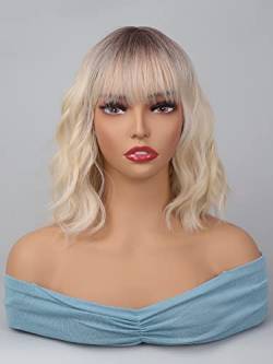 Synthetic Wig for Women Girl Short Curly Synthetic Wig With Bangs Extensions Hairpieces For Party von KOLANDA
