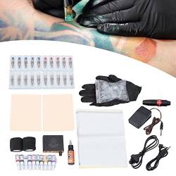 Tattoomaschine, Portable Tattoo-Set Tätowiermaschine 10000RPM Tattoo Stift mit 20 Nadel & Fußpedal für Tattoo-Anfänger von KOLHGNSE