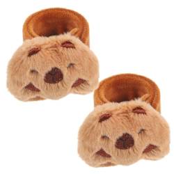 KOMBIUDA 2St Capybara-Sexring Stofftiere Spielzeug Schnapparmbänder Masse Plüsch-Tier-Slap-Armband Animal-Slap-Armbänder Party-Armband Füllung Knopf Kappy Papa-Kreis Kind Metall von KOMBIUDA