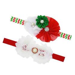 KOMBIUDA 2St Weihnachtsstirnband weihnachtskostüm zubehör Chiffon-Hijabs Bandana für Frauen Mädchen Tiara Haargummi Baby-Kopfbedeckung weihnachtliche kopfwickel Weihnachten Blumen Kind von KOMBIUDA