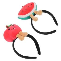 KOMBIUDA 2st Stirnband Wassermelone Plüsch-kopf-bopper Abschlussball Requisiten Tropische Kopfbedeckung Hawaii-foto-requisiten Kleid Für Den Sommer Bulk-stirnbänder Fräulein Haar Stoff Obst von KOMBIUDA