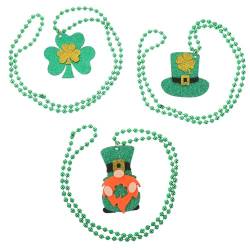 KOMBIUDA Dekoration 3St Klee-Halskette Halskette zum St. Patricks Day Kleeblatt- Halsketten geschenke für kinder deko st. Patrick's Day Party-Anhänger Halskette für st. Patricks Tag bilden von KOMBIUDA