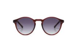 KOMONO Devon Burgundy Unisex Runde Cellulosepropionat-Sonnenbrille für Damen und Herren mit UV-Schutz und kratzfesten Gläsern von KOMONO