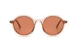 KOMONO Madison Dry Rose Gold Rim Unisex Runde Bio-Nylon-Sonnenbrille für Damen und Herren mit UV-Schutz und kratzfesten Gläsern von KOMONO