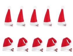 KOMUNJ 10 Stück Weihnachten Haarspange, Haarspangen Mädchen Weihnachten, Mini Weihnachtsmütze Haarschmuck, Weihnachts Haarspangen für Kinder,Mädchen,Damen(Roter Hut) von KOMUNJ