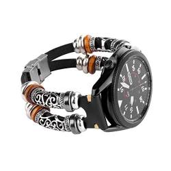 KONAFEI Armband Kompatibel mit Samsung Galaxy Watch 6/5/4/3/Active 2 40mm 44mm/Watch 5 Pro 45mm/Galaxy Watch 6&4 Classic 43/47mm/42/46mm/Watch 3 41mm, 20mm Lederarmband Edelstahl Schnallenriemen von KONAFEI