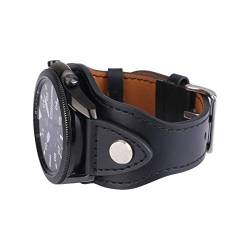 KONAFEI Kompatibel mit Samsung Galaxy Watch 6 & 5 & 4 & 3 Band/40 mm 44 mm/Active 2/Galaxy Watch 5 Pro/Watch 6&4 Classic 43 mm/47 mm/42 mm/46 mm/Garmin Venu, 20 mm Lederarmband Vintage Armband für von KONAFEI