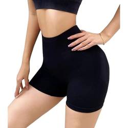 KONFEN Damen Kurze Sport Shorts, Nahtlos Scrunch Butt Kurze Leggings, Hohe Taille Push Up Sporthose, Hotpants Biker Gym Cycling Yoga Shorts Fitness Booty Shorts Sportshorts, Schwarz S von KONFEN