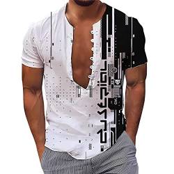 Hawaii Hemd Herren Herren Hawaiihemd Button Down Shirt Hawaiibluse Hawaiihemd Damen Kurzarm Fronttasche Hawaii-Print Flamingos(#5 Black,3XL) von KONG JIMFAN