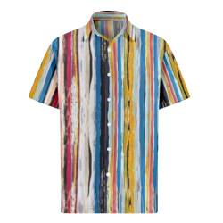 Hawaii Hemd Herren Male T-Shirt Einfarbig Polo T-Shirt Hawaiihemd Herren Kurzarm Fronttasche Party Melone Prints Poloshirt Herren(Mehrfarbig,6XL) von KONG JIMFAN