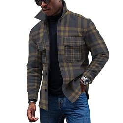 Herren Dünne Jacke Leder Bomberjacke Herren Hemd Weiß Winterjacke Herren Hemdjacke Herren Poloshirt Herren Ünne Jacke Herren Thermojacken Herren Hemden De Grobe Strickjacke(Light Brown,XXL) von KONG JIMFAN