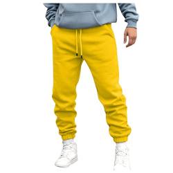 Herren Sporthose Taschen Herren Sweathose Jogger Herren Trainingshose Torwarthose Herren Urban Classics Meyer Hosen Herren Herren Uncle Sam Jogginghose Herren(Gelb,M) von KONG JIMFAN