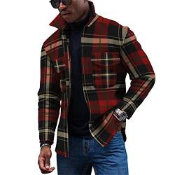 Jacke Herren Sportjacke Herren Gestreiftes Hemd Herren Übergangsjacke Herren Winterjacke Businesshemden Für Herren Herren Winterjacke Herrenstrickjacke Blau Hemd Hoodie Jacke(Rose Gold,3XL) von KONG JIMFAN