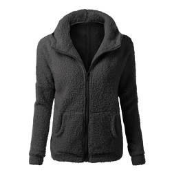 KONG JIMFAN Damen-Jacken Militär Weste Softshelljacke Mädchen Damen Wollmantel Kurz Trachtenjacke Damen Fleecejacke Longweste Damen Feinstrickpullover Damen Softshelljacke Damen(Black,XL) von KONG JIMFAN