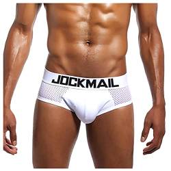 KONG JIMFAN Herren Boxershorts String Herren Boxershorts Weiße Unterhosen Herren Unterwäsche Für Herren Herren Höschen Unterleiberl Herren Retro Pants Herren Sport Unterhosen Männer(Weiß,L) von KONG JIMFAN