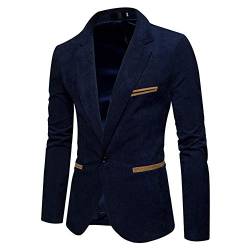 KONG JIMFAN Herren Casual Blazer Einreihiger Lange Ärmel Jacke Mit Taschen Hochzeit Bequem Smokingjacke Modern Smoking Sakko Anzüge Jacke von KONG JIMFAN