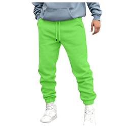 KONG JIMFAN Herren Hose Fitness Fahrradhose Herren Gepolstert Casual Herren Sporthose Schwarz Jogger Laufhosen Modern Jogginganzug Herren Jogginghose Sportklamotten Herren(Grün,L) von KONG JIMFAN