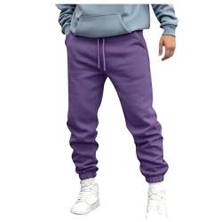 KONG JIMFAN Herren Hose Joggen Relaxing Hose Gym Herren Jogginghose Jogginghose Extra Lang Herren Jogginghose Baggy Baggy Jogginghose Sweatpants Herren Tanzhose Herren Latein(Lila,XL) von KONG JIMFAN