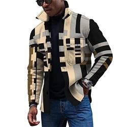 KONG JIMFAN Herren Jacke Warme Winterjacke Polo Hemd Herren Dünne Jacke Übergangsjacke Herrn Fahrradjacke Herren Herren Jacken Vintage Jacke Herren Bügelfreie Hemden Pelzjacke Herren(Braun,M) von KONG JIMFAN