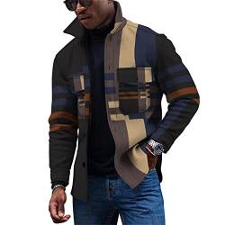 KONG JIMFAN Herren Jacken Teddyfleece Jacke Herren Karohemd Herren Winterjacke Herren Regen Mantel Freizeithemden Für Herren Herren Winterjacke Jacke Winter Satin Hemd Tragejacke(Coffee,XXL) von KONG JIMFAN