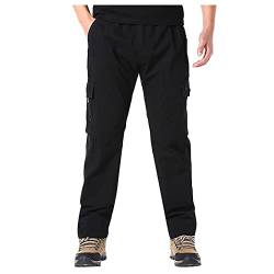 KONG JIMFAN Herren Jogginghose Vinted Leggings Herbst Und Winter Warm Sport Hose Herren Leggins Herren Sport Pantalon Herren Trainingsanzug Knopfhose Strandhose Herren Lang(Schwarz,XXL) von KONG JIMFAN