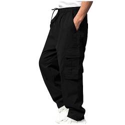 KONG JIMFAN Herren Jogginghosen Outdoorhose Cargohose Stretch Sport Jogginghose Leichte Trainingshose Mens Sweatpants Hose Herren 2er Pack Männer Kleidung Joggerpant(Schwarz,XL von KONG JIMFAN