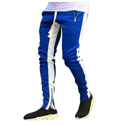 KONG JIMFAN Herren Sporthose Gym Relaxing Hose Gummizug Mit Kordelzug Arbeitshosen Männer Hose Baggy Stoff Hose Herren Jogginghose Herren Breit Sweatpants Sporthosen Herren(Royal Blue,3XL) von KONG JIMFAN