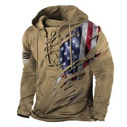 KONG JIMFAN Hoodie Herren Streetwear Hoodie Kapuzenpullover Hoodie Tshirt Herren Weiß Hoodie Im Sommer Decke Anzugjacke Reflektierende Jacke Herren Cordhemden Arbeitsjacke Winter(Khaki,3XL) von KONG JIMFAN