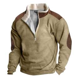 KONG JIMFAN Hoodie Weihnachts Gadgets Hoodie Backprint Hoodie Hoodie Herren Langarm Herren Weste Mit Kapuze Herrenjacken Winter 90er Tshirt Anzug Herren Beige Satin Oberteil(Khaki,4XL) von KONG JIMFAN