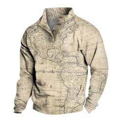 KONG JIMFAN Hoodie Weihnachtsshirt Langarm Regenjacke Motorrad Decke Mit Ärmeln Hoodie Hoodie West Decke Beige Anzug Herren Golf Shirt Herren Vintage Hemd Kunstlederjacke(5-Beige,L) von KONG JIMFAN