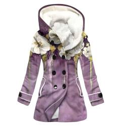 KONG JIMFAN Jacke Damen Taktische Weste Daunenjacke Damen Winterjacke Damen Regenjacke Damen Hemdjacke Damen Herbst Herbstjacke Damen Mantel Teddyfell Trachtenjacke Damen(Purple,S) von KONG JIMFAN