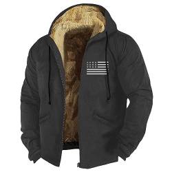 KONG JIMFAN Puffer Jacke Herren Übergangsjacke Festival Regencape College Jacke Herren Schwarz Hybridjacke Herren Fahrrad Jacke Grin Bear Hoodie Herren Card Jacke Bomberjacke Schwarz(Dark Gray,M) von KONG JIMFAN