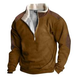 KONG JIMFAN Pullover Große Größen Hoodie Decke XXL Warm Jacke Herren Seoulmade Hoodie Amnazon Oversize Herren Pullover Dicker Winterpullover Herren Herren Langarm Polos(Brown,3XL) von KONG JIMFAN