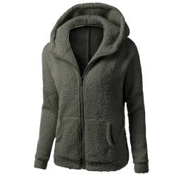 KONG JIMFAN Regenjacke Daunenmantel Damen Regenjacke Faltbar Steppjacke Damen Winter Softshelljacke Damen Teddyjacke Raincoat Women Strickpullover Weiß Trachtenjacke Damen(Army Green,L) von KONG JIMFAN