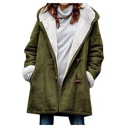 KONG JIMFAN Steppjacke Damen Arbeitsjacke Damen Regenjacke Damen Schwarz Daunenmantel Grün Damen Damen-Jacken Hoodie Damen Trenchcoat Damen Lang Pullover Besticken Jacke Damen(Armeegrün,S) von KONG JIMFAN