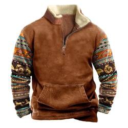 KONG JIMFAN Sweatjacke Herren Hoodie Herren Pullover Mit Protektoren Kapuzenpullover Herren Men Sweater Pullover Tshirt Hoodie Herren 3D Hoodie Herren Vintage Sweatshirt Mit Kapuze(Brown,5XL) von KONG JIMFAN