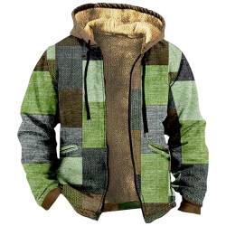 KONG JIMFAN Sweatjacke Herren Jacke Mit Kapuze Herren Lederjacke Herren Leichte Fleecejacke Herren Warme Winterjacken Sportjacke Pullover Herren Ein Stück Regenmantel Moorhead Jacke(Dark Green,5XL) von KONG JIMFAN