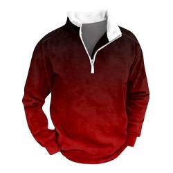 KONG JIMFAN Sweatjacke Herren Mit Kapuze Herbst Pulloverdecke Druck Hoodie Herren Sweatshirt Mit Rundhalsausschnitt Pullover Sweatshirt Pullover Hoodie Pullover(Wine,L) von KONG JIMFAN