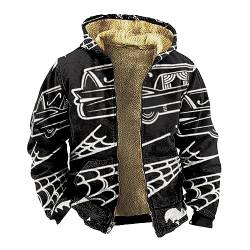 KONG JIMFAN Sweatjacke Herren Y2k Hoodie Men Windjacke Für Herren Herren Winterjacke Hardshelljacke Fahrradjacke Herren Regenjacke Wasserdichter Camouflage-Regenmantel Fleecejacket(Black,3XL) von KONG JIMFAN