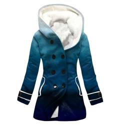 KONG JIMFAN Übergangsjacke Herbst Damen Steppweste Lang Daunenjacken Damen Winter Steppmantel Strickjacke Damen Wintermantel Regenjacke Fahrrad Damen Fellweste Softshelljacke Damen(Dunkelblau,XL) von KONG JIMFAN