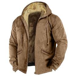 KONG JIMFAN Übergangsjacke Herren Herren-Mäntel Jackett Herren Herbstjacke Winterjacke Männer Dünne Jacke Herren Basic Hoodie Herren Regencape Rucksack Regenjacke Wasserdicht(Brown,XL) von KONG JIMFAN