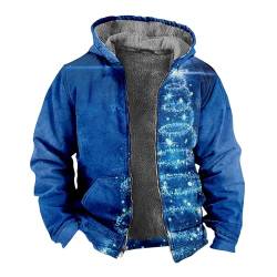 KONG JIMFAN Übergangsjacke Herren Pulli Decke Poncho Regen Herbst Jacken Für Herren Bikerjacke Herren Outdoor Jacken Für Herren Winterjacke Herrenbekleidung Bomberjacke Schwarz(Blue,3XL) von KONG JIMFAN