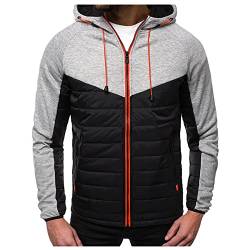 KONG JIMFAN Übergangsjacke Herren Weisse Hemden Zipper Herren Hoodie Outdoor Jacken Für Herren Softshelljacke Herren Sakko Tshirt Y2k Waterproof Jacket Men Designer Winterjacken Herren(Light Gray,XL) von KONG JIMFAN