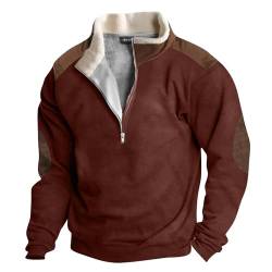 KONG JIMFAN Übergroßer Hoodie Hoodie Lustig Kapuzensweatshirt Herren Crewneck Herren Freizeitkleidung Herren Set Rollkragenpulli Kapuzen Tank Top Tunika Kragen(Wine,4XL) von KONG JIMFAN